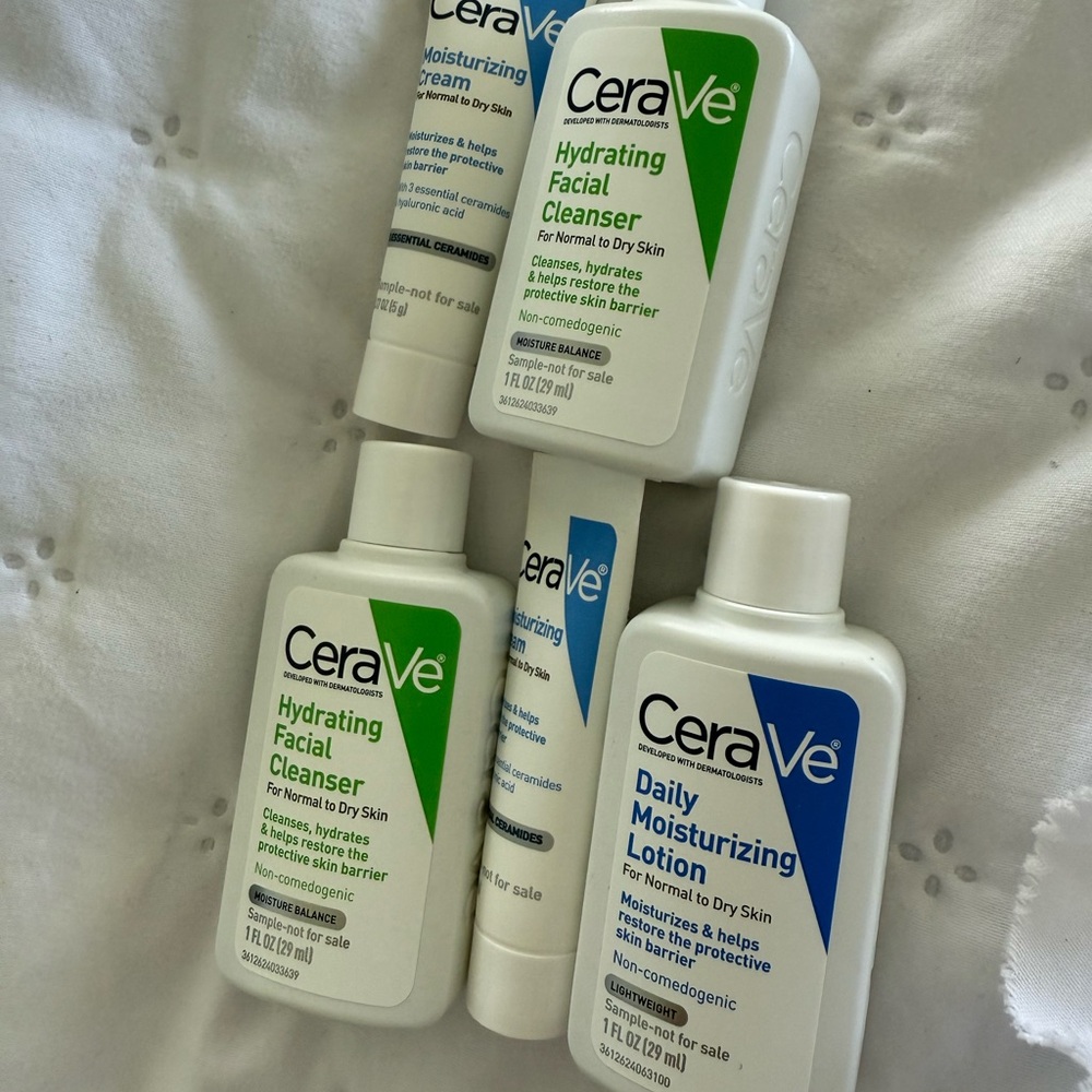 Travel size CeraVe cleansers and creams